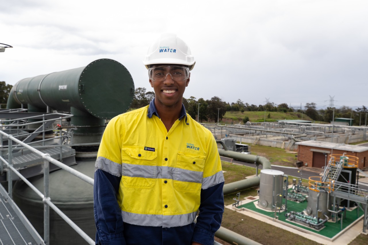 SYDNEY WATER: Graduate Tav Rodrigo at the Riverstone Waste Water Plant